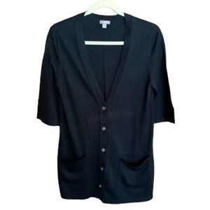 J Jill black cashmere blend button down cardigan with pockets size SP